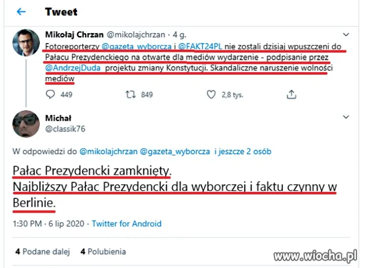 Najbliższy pałac prezydencki czynny.