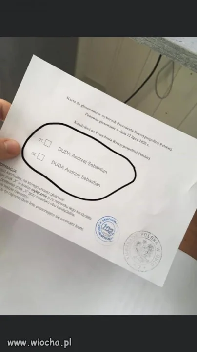 Takie karty do głosowania  