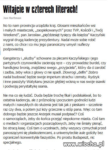 Witajcie w czterech literach!