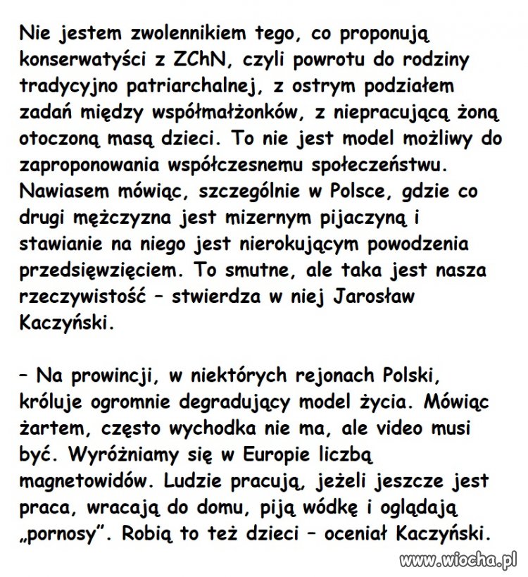 Prezes opisuje elektorat dobrej zmiany