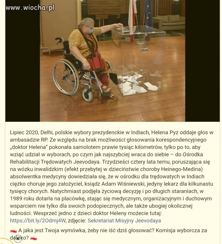 Aby zagłosować pokonała ponad 1000km!