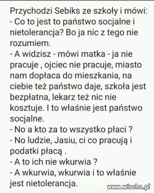 To jest własnie nietolerancja...