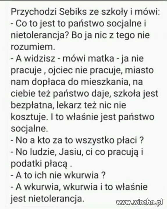 To jest własnie nietolerancja...