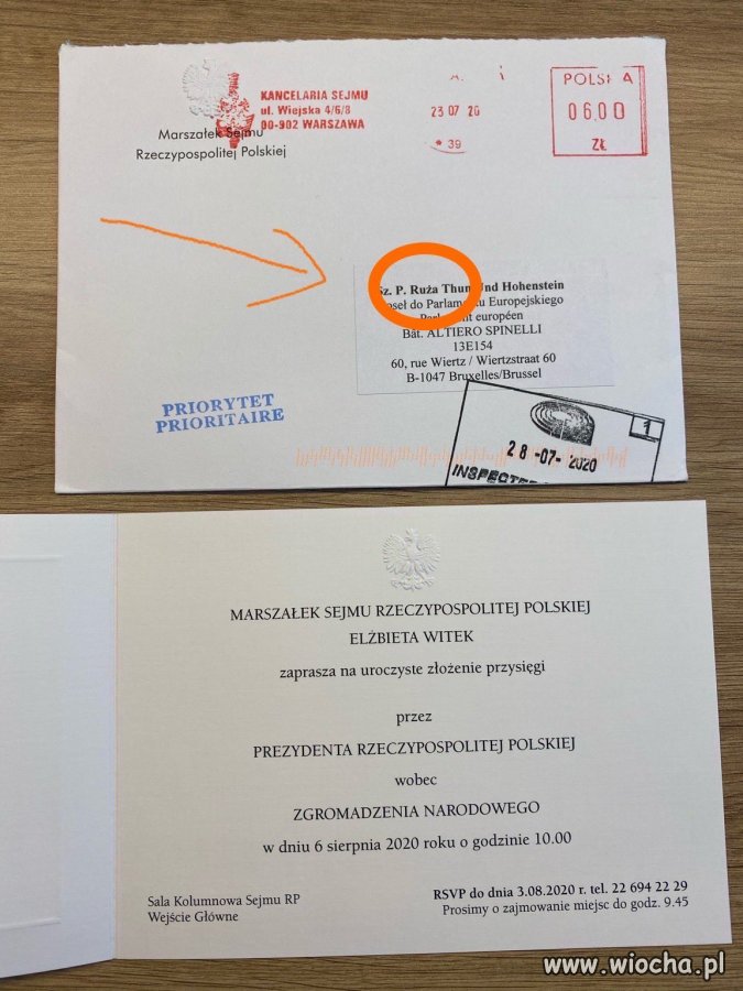 Ókłony Pani Marszałek Elrzbieta Witek!