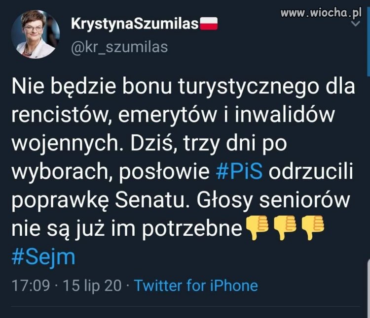 Głosy seniorów nie są już potrzebne...