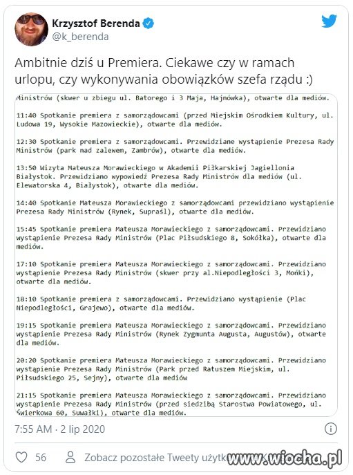 Pana premiera zapraszamy do pracy, Naród czeka...