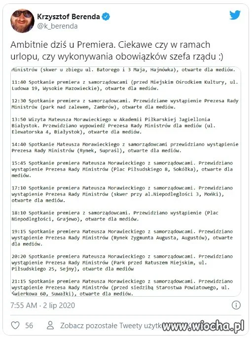 Pana premiera zapraszamy do pracy, Naród czeka...