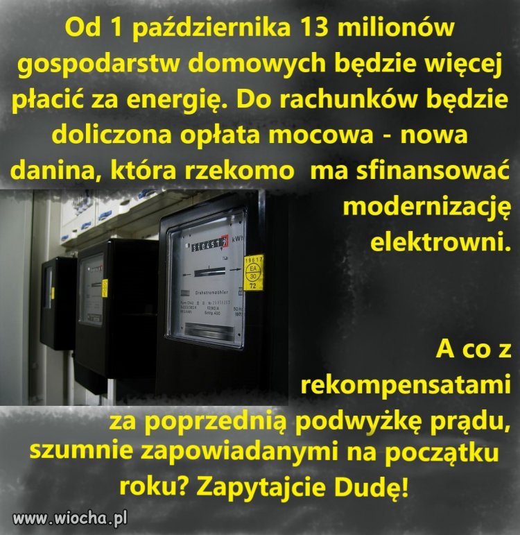 Następny podatek zwiększający cenę prądu.