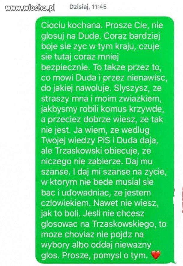 Taki SMS do cioci