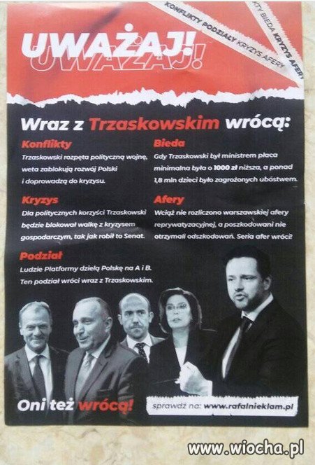 Ulotki pełne kłamstw na temat Trzaskowskiego 
