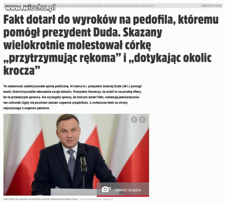 Podobno Duda ułaskawił pedofila???!!!