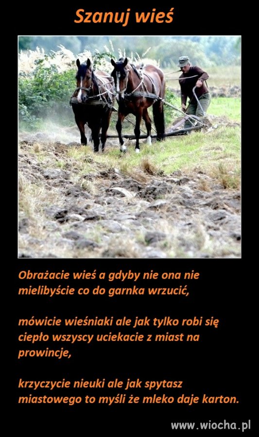 Bez wsi miasta by upadły 