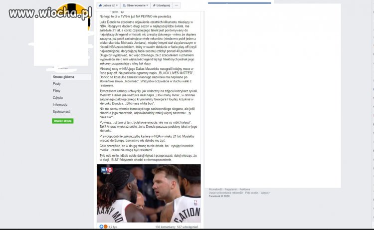 A jakby to biały zawodnik powiedział? 
