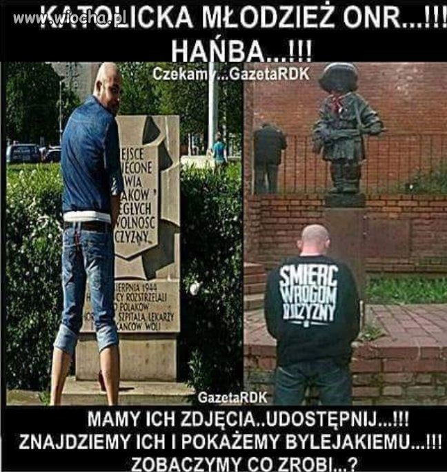 I gdzie tu patriotyzm. Profanacja pomników co na to "O"