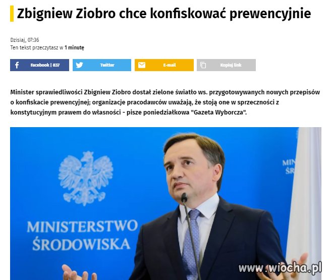 Bardzo dobrze panie Ziobro. Proszę przygotować 