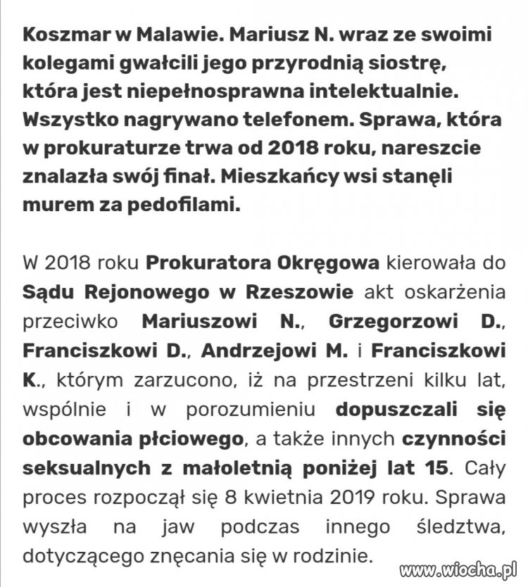 Podkarpacka wieś murem za pedofilami