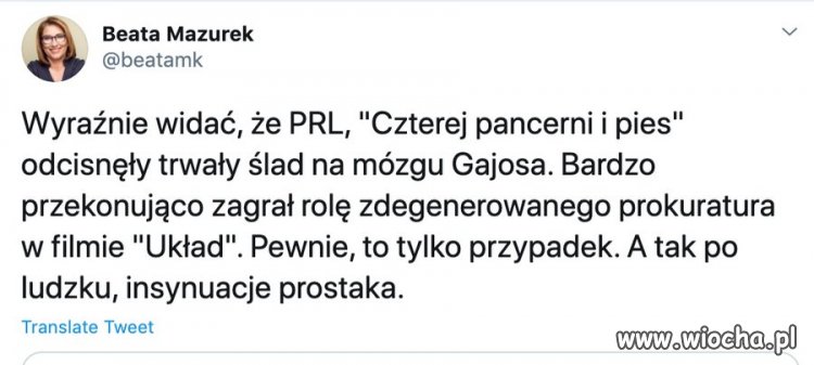 A gdybym tak nazwać panią mazurek głupią cipą.