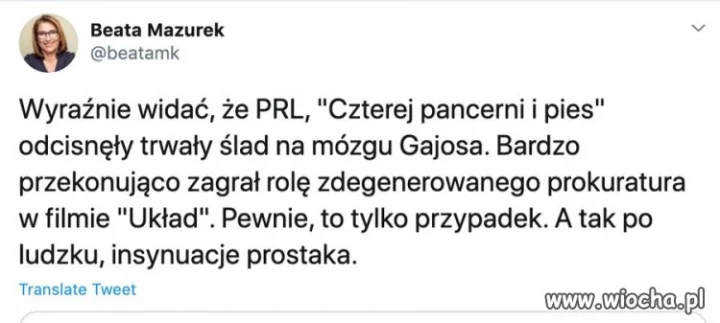 A gdybym tak nazwać panią mazurek głupią cipą.