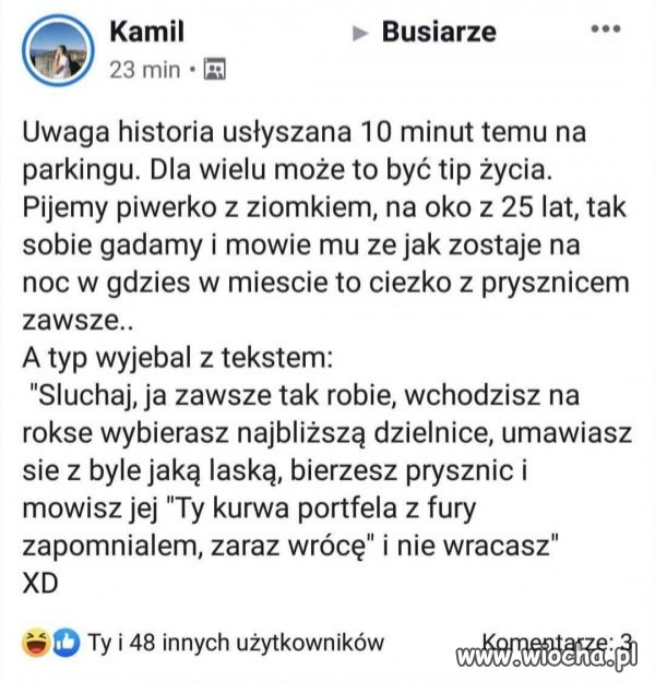 Protip nie tylko dla busiarzy