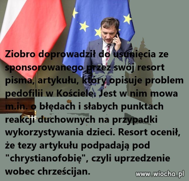 Podległy resortowi Zbigniewa Ziobry Fundusz Sprawiedliwości nakazał usunięcie z naukowego czasopisma jednego z artykułów, poświęconego pedofilii w Kościele. 