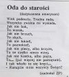 Oda do starości...