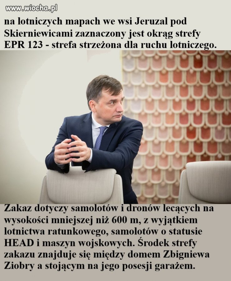 W promieniu 600 m od domu Ziobry jest strefa ZERO