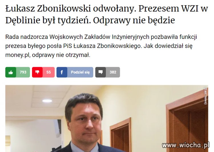 Twierdzą że nie otrzymał odprawy. 