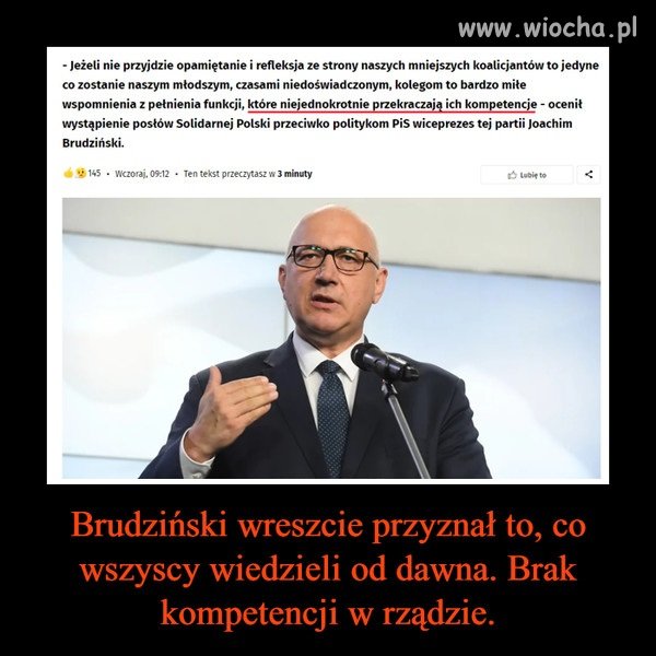 Choć raz powiedział prawdę ...