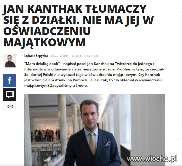 Chciał zaszpanować