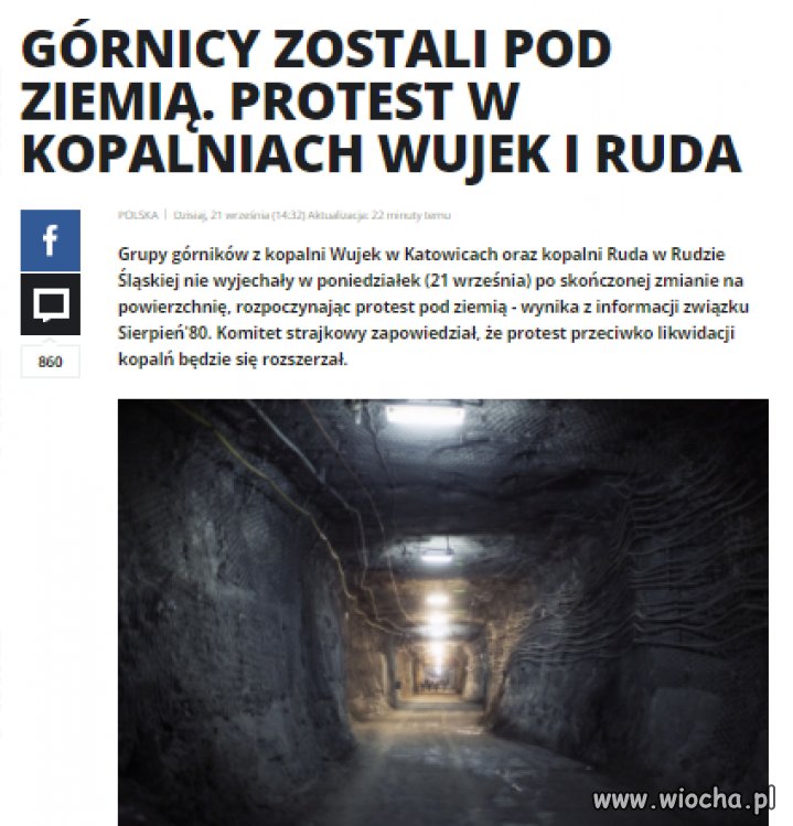Górnicy strajkują pod ziemią 