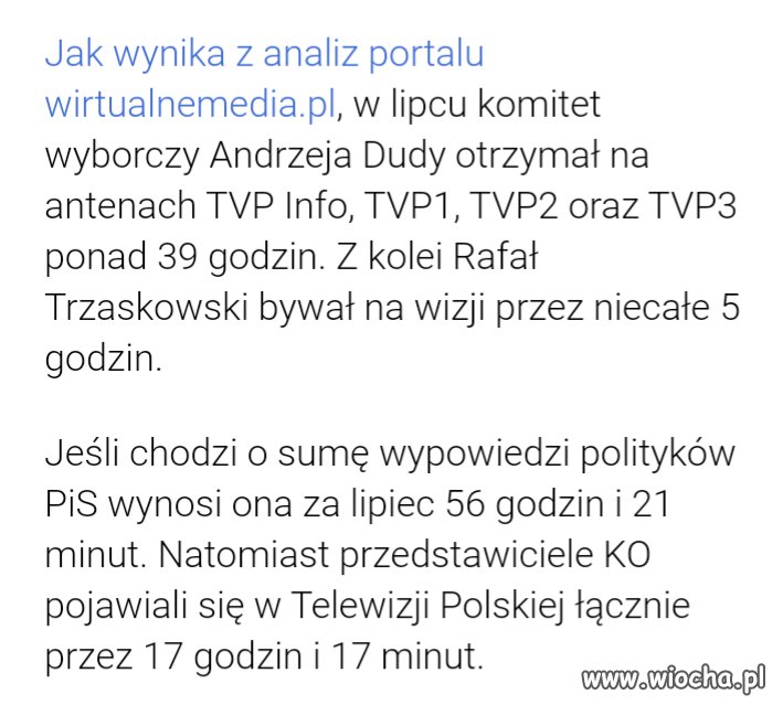 Ale tvpis nikogo przecież nie faworyzował
