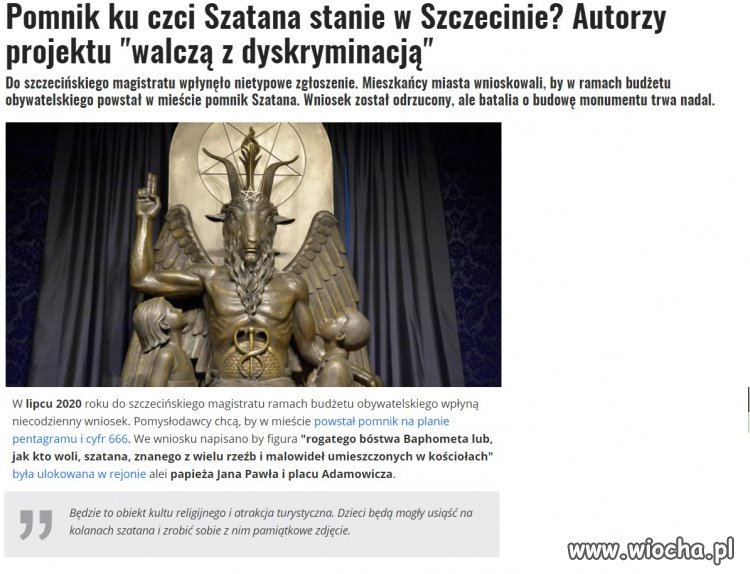 Sataniści walczą z dyskryminacją ich wiary