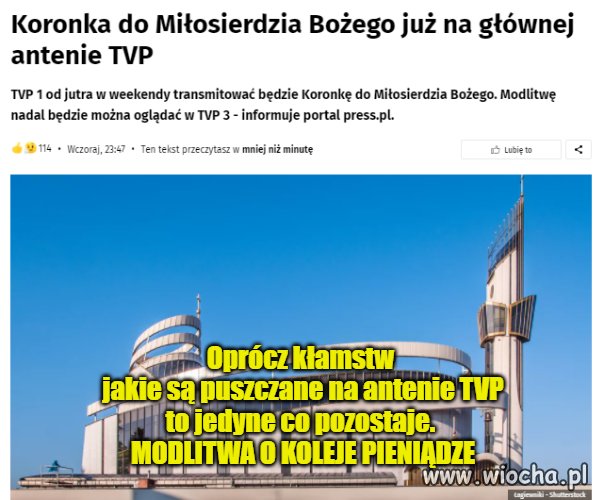 Na antenie TVP koronka o większą kasę