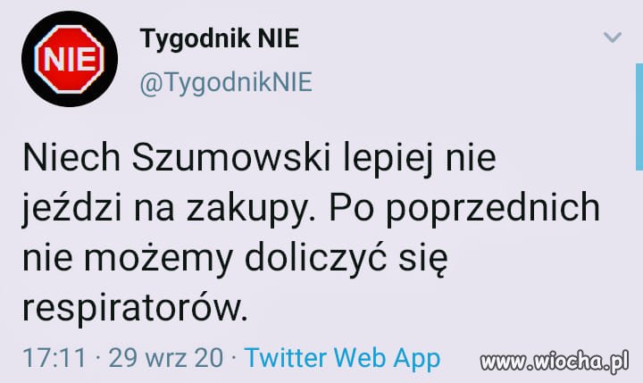 Żeby tylko respiratorów ...