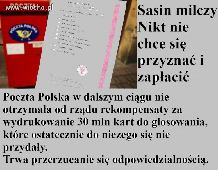 Sasin milczy. Nikt nie chce się przyznać i zapłacić
