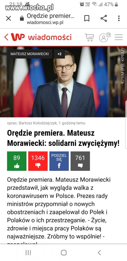 Jego slowa "nie bojmy sie wirusa on jest