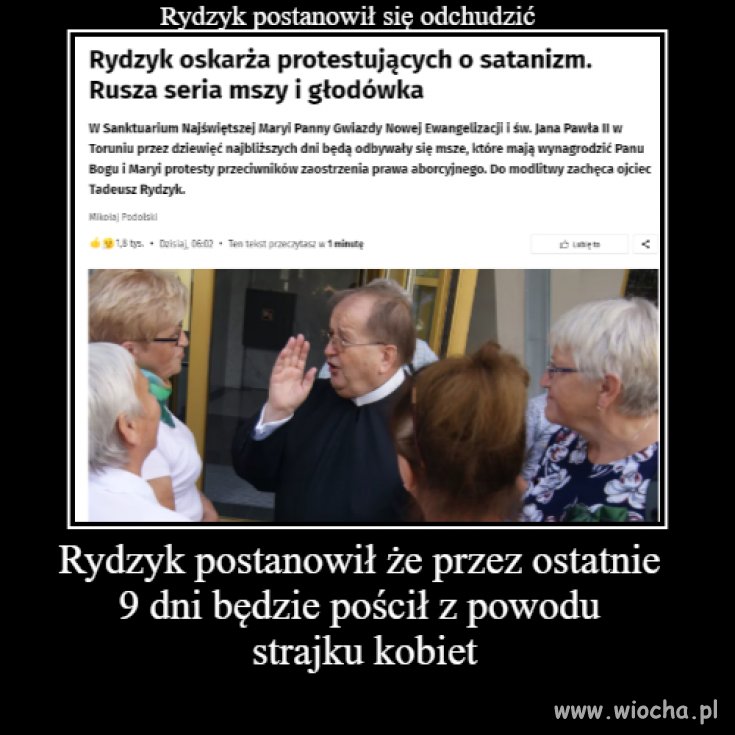 Rydzyk postanowił 9 dni głodować 