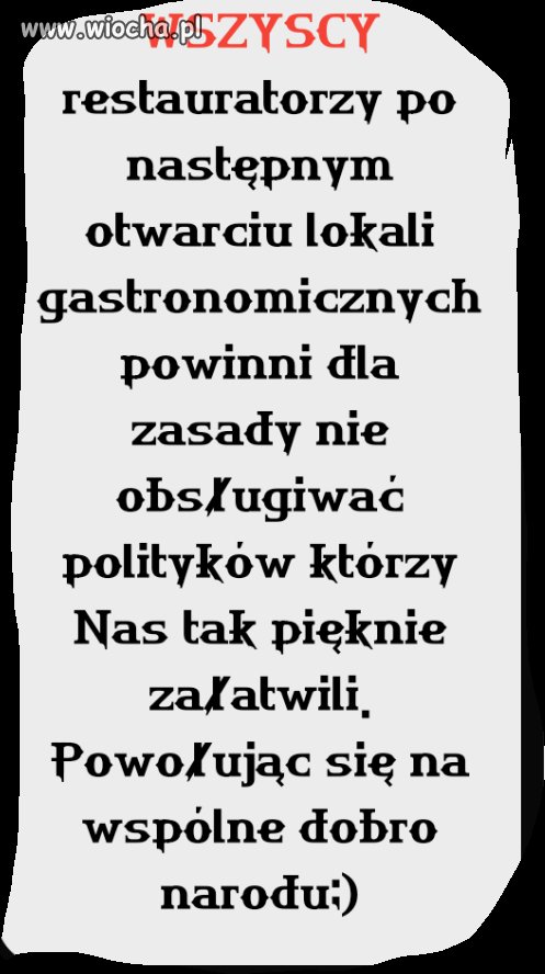 Restauracje pozdrawiają
