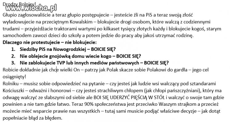 Szanowni Rolnicy!