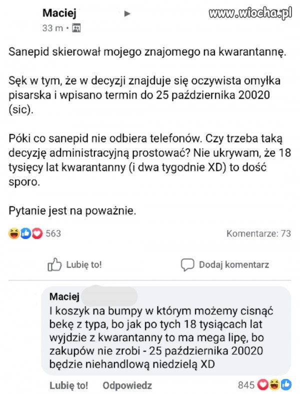 18 tysięcy lat kwarantanny, czyli państwo z dykty część 2307