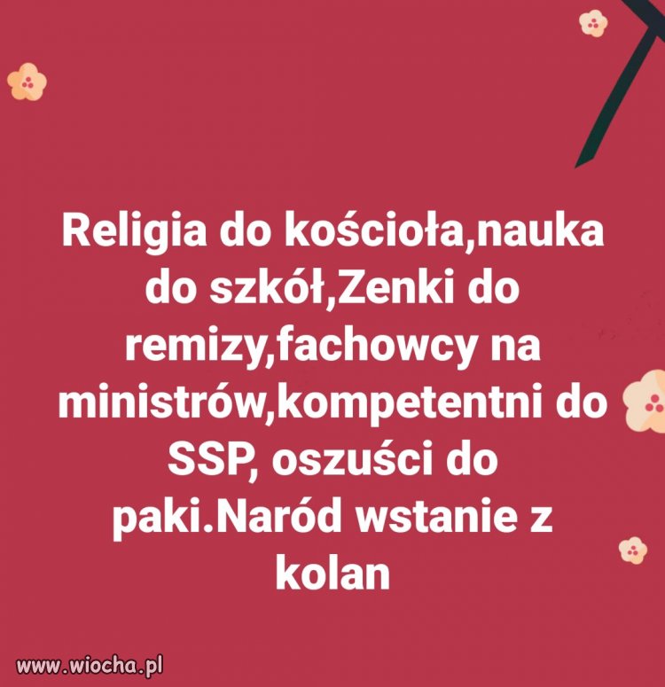 Wówczas naród wstanie z kolan