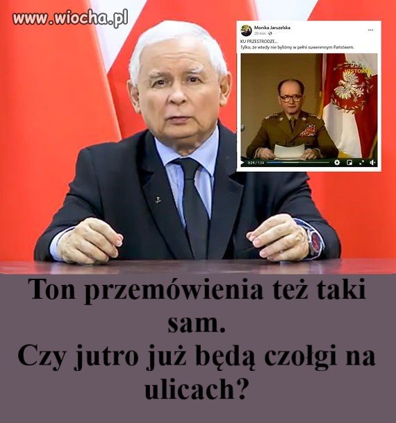 Ton przemówienia też taki sam.   