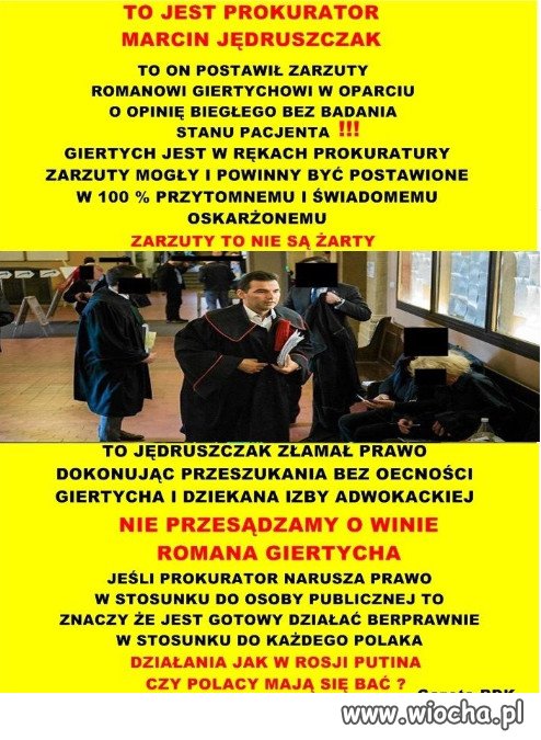 NIE PRZESĄDZAMY O WINIE ROMANA GIERTYCHA ALE...