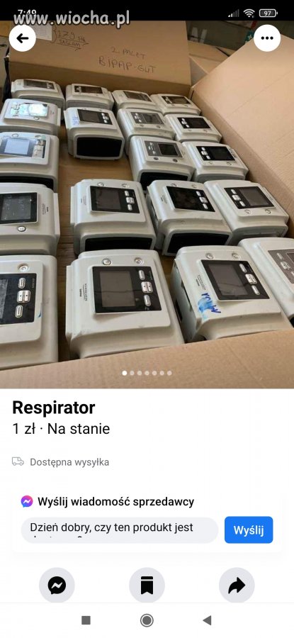 Na marketplace znalazły się zaginione respiratory