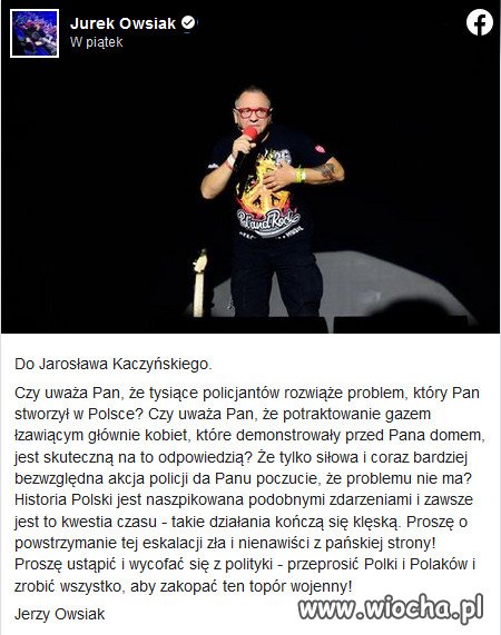 Jurek Owsiak stawia sprawę jasno: