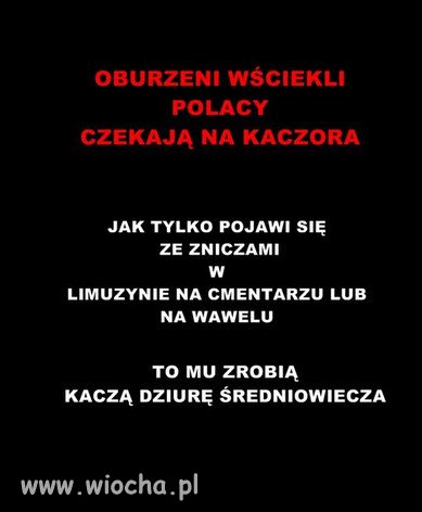 OBURZENI WŚCIEKLI POLACY CZEKAJĄ NA KACZORA