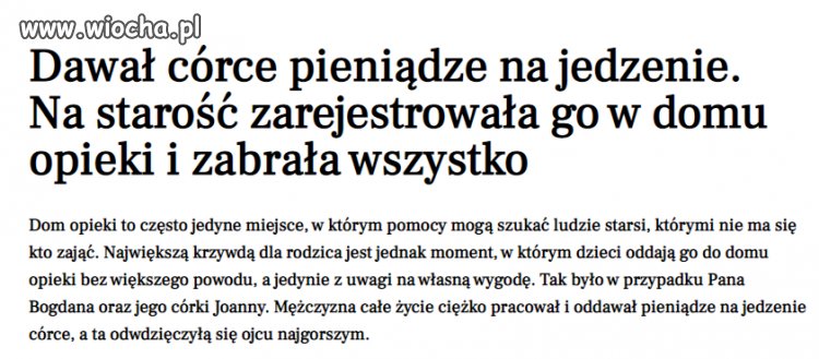 Dom opieki jako podziękowanie ze strony dziecka