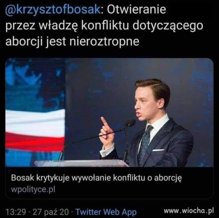 Krzysztof Bosak w mocnych słołowach o 