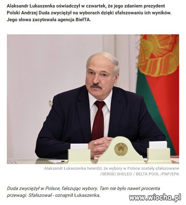 Łukaszenka oskarżył Dudę o sfałszowanie wyborów.