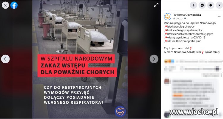 Zakaz wstępu do szpitala narodowego